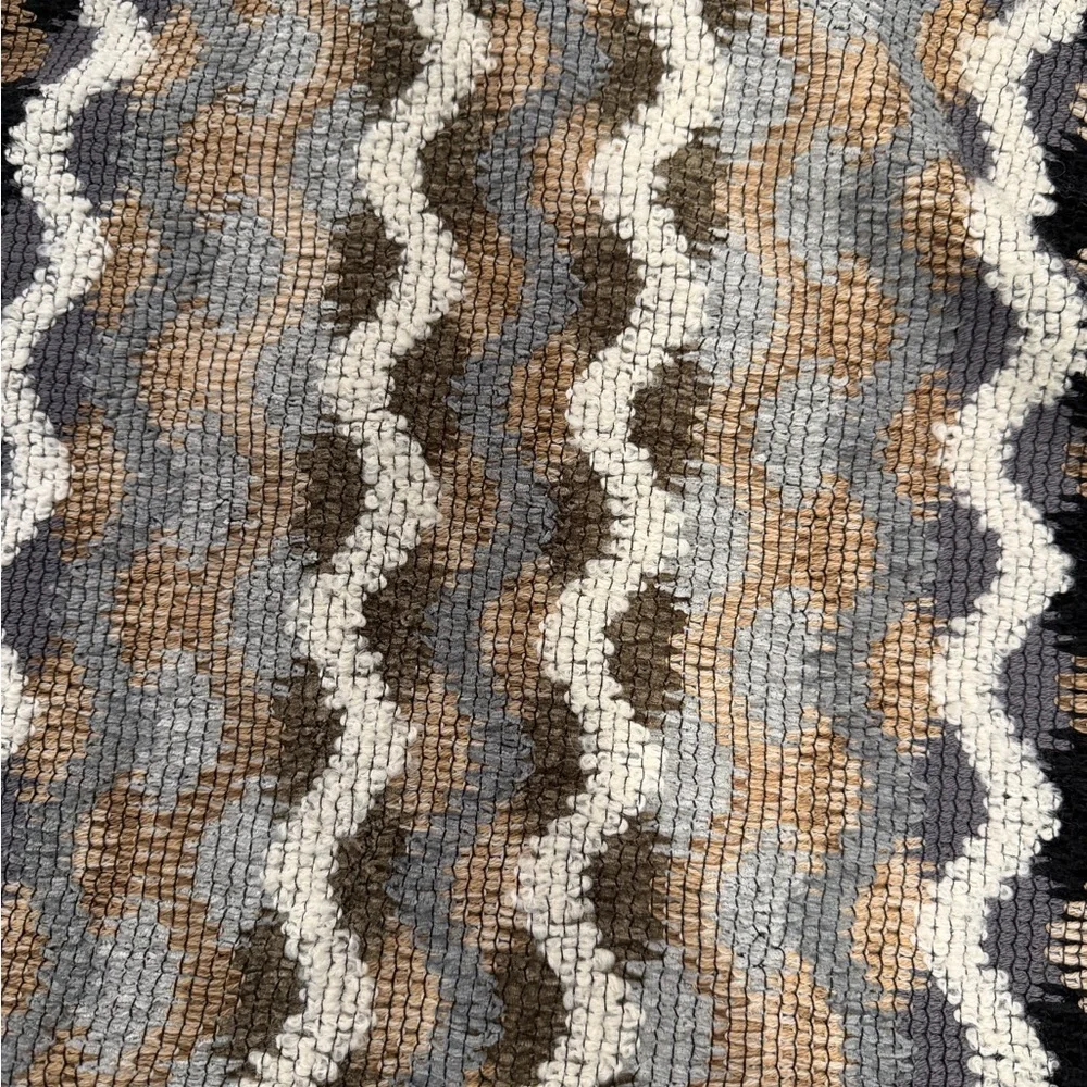 Missoni Signature Zigzag Knit Fringe Scarf Neutral Multicolor Made in Italy - Picture 6 of 6